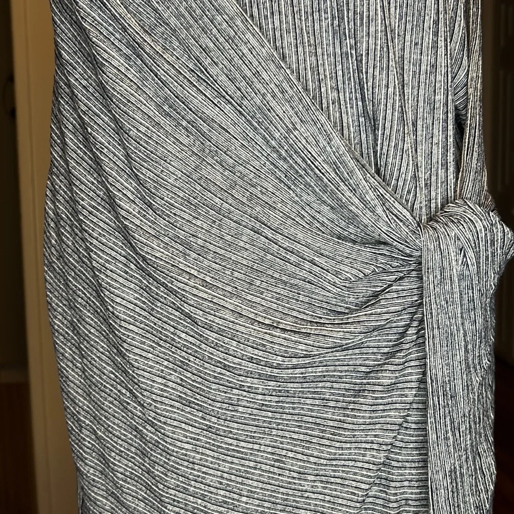 MM Lafleur The Tara Costal Jersey Tie Knot Wrap Stripe Dress Size Large